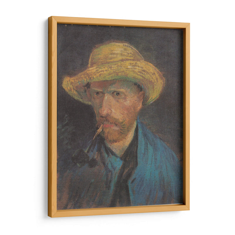 Autorretrato con sombrero de paja y pipa - Vincent Van Gogh | Cuadro decorativo de Canvas Lab