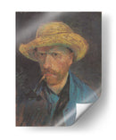Autorretrato con sombrero de paja y pipa - Vincent Van Gogh | Cuadro decorativo de Canvas Lab