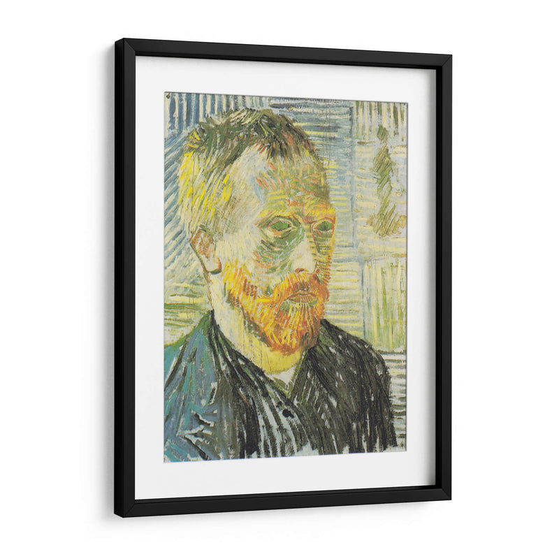 Autorretrato con estampado japonés - Vincent Van Gogh | Cuadro decorativo de Canvas Lab