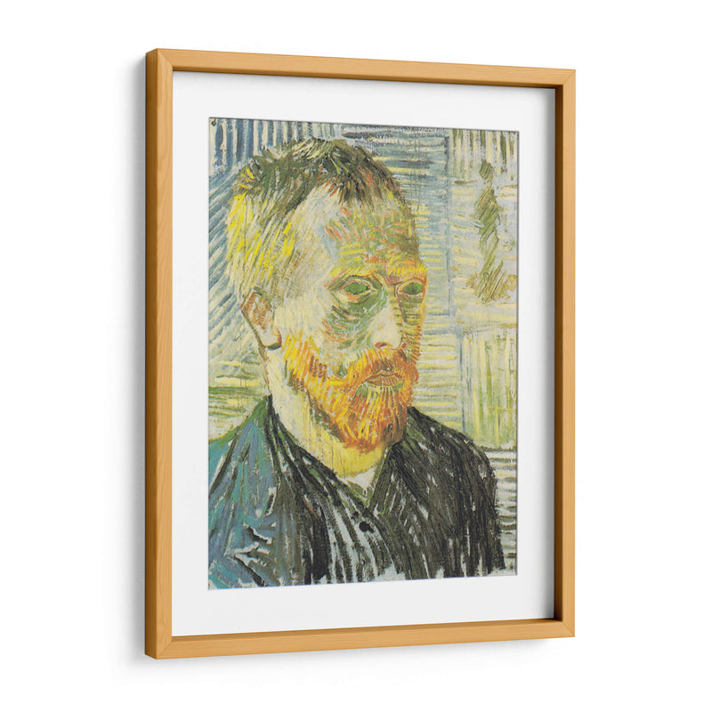 Autorretrato con estampado japonés - Vincent Van Gogh | Cuadro decorativo de Canvas Lab