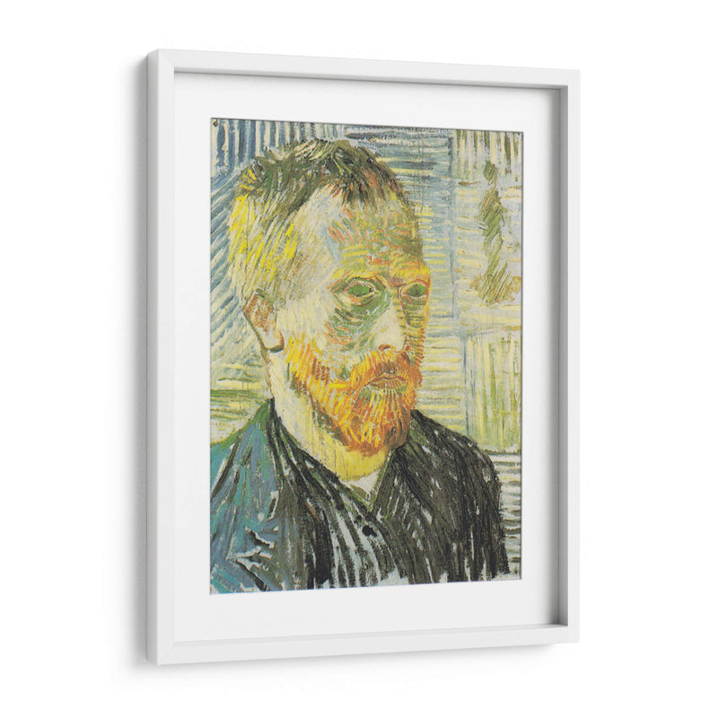 Autorretrato con estampado japonés - Vincent Van Gogh | Cuadro decorativo de Canvas Lab