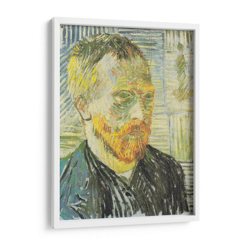 Autorretrato con estampado japonés - Vincent Van Gogh | Cuadro decorativo de Canvas Lab