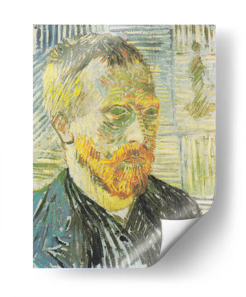 Autorretrato con estampado japonés - Vincent Van Gogh | Cuadro decorativo de Canvas Lab