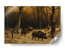 Jabalíes en la nieve - Rosa Bonheur | Cuadro decorativo de Canvas Lab