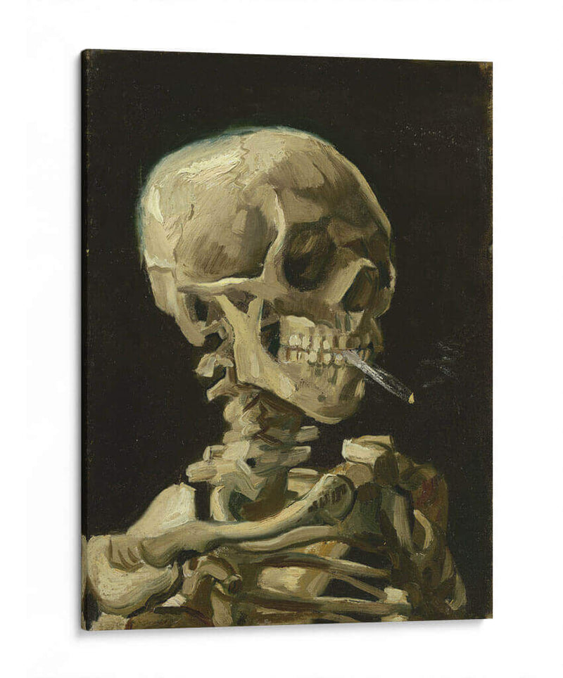 Cráneo fumando un cigarrillo - Vincent Van Gogh | Cuadro decorativo de Canvas Lab