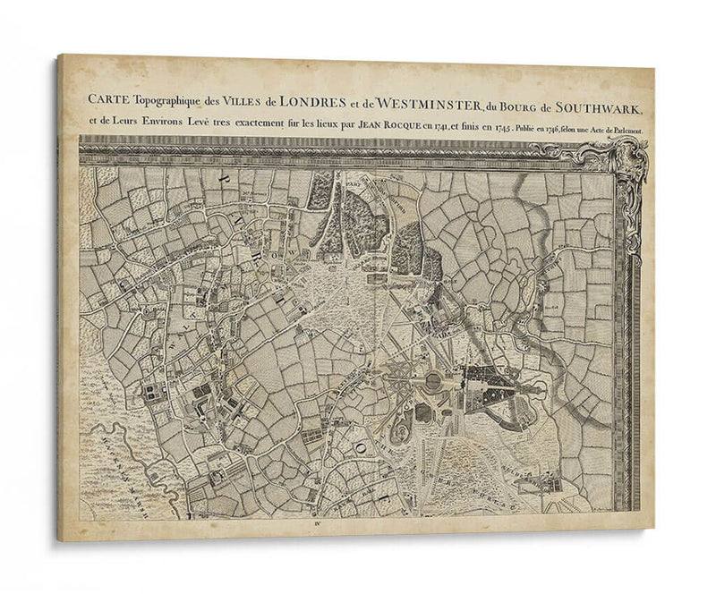 Mapa De Londres Grid Iv | Cuadro decorativo de Canvas Lab