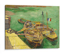 Muelle con hombres descargando barcazas de arena - Vincent Van Gogh | Cuadro decorativo de Canvas Lab