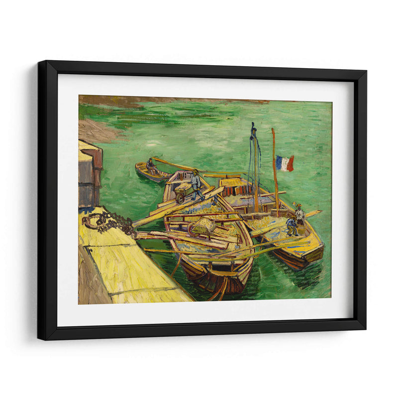 Muelle con hombres descargando barcazas de arena - Vincent Van Gogh | Cuadro decorativo de Canvas Lab