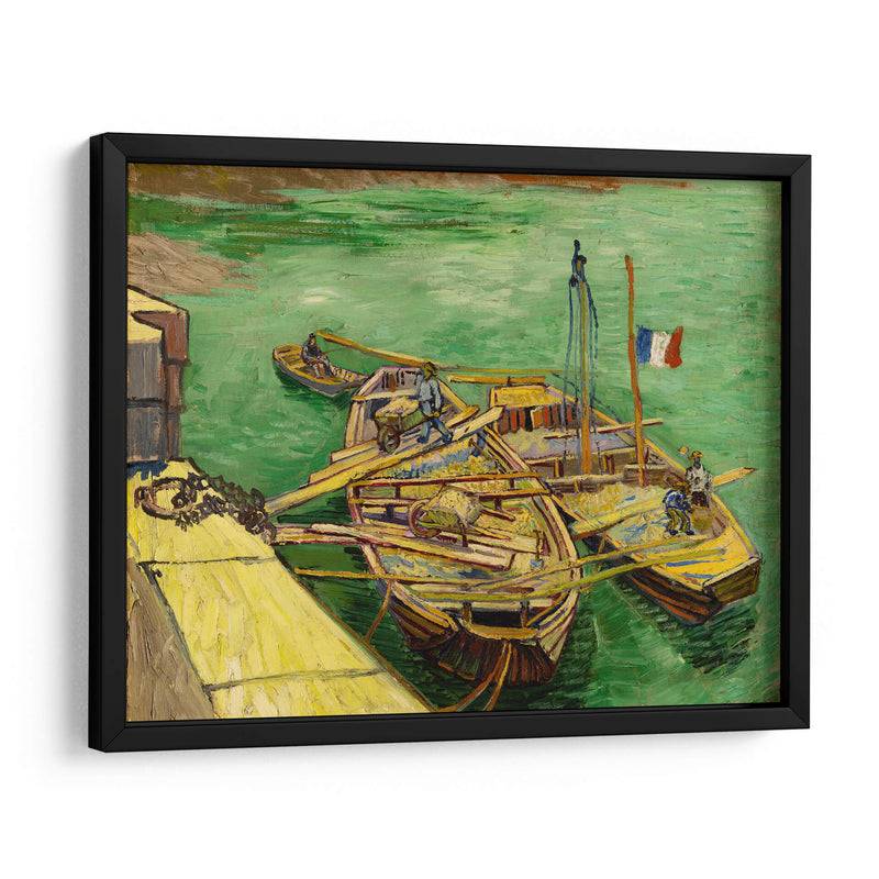 Muelle con hombres descargando barcazas de arena - Vincent Van Gogh | Cuadro decorativo de Canvas Lab