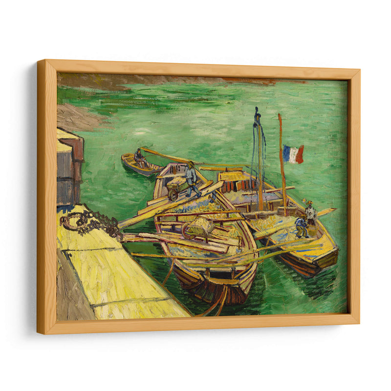 Muelle con hombres descargando barcazas de arena - Vincent Van Gogh | Cuadro decorativo de Canvas Lab