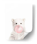 White Bear Bubble Gum | Cuadro decorativo de Canvas Lab