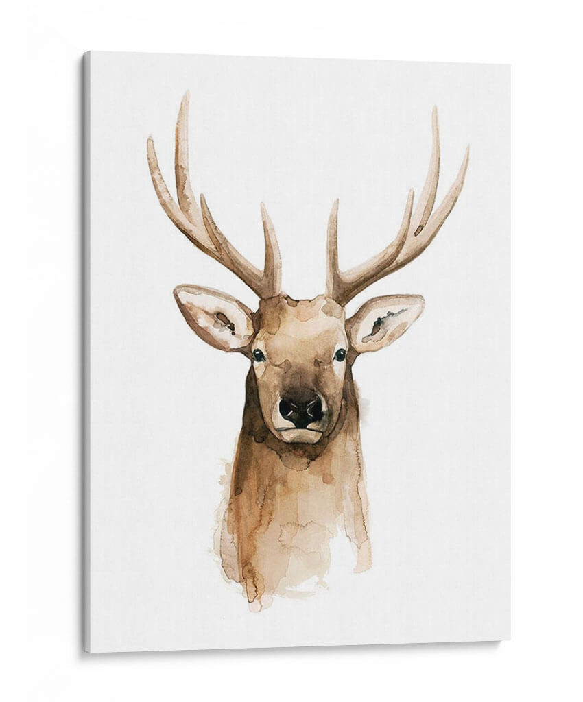 Acuarela Elk Retrato Ii - Grace Popp | Cuadro decorativo de Canvas Lab