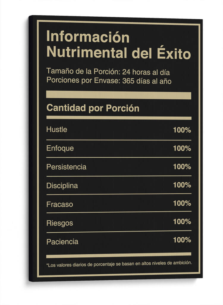 Info Nutrimental del èxito | Cuadro decorativo de Canvas Lab