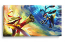 Blaziken vs. Lucario | Cuadro decorativo de Canvas Lab
