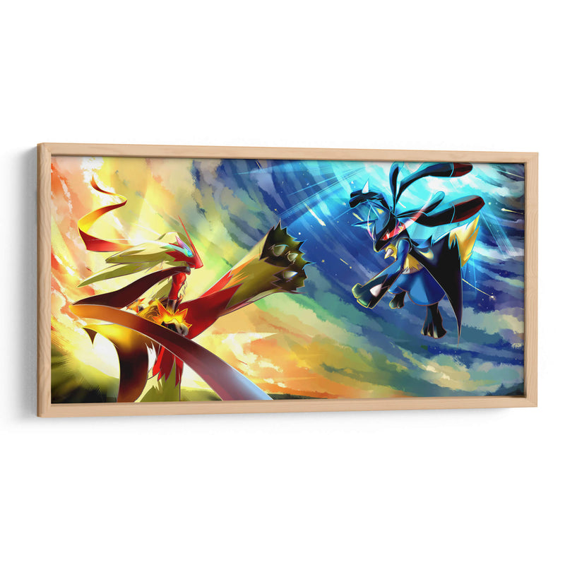 Blaziken vs. Lucario | Cuadro decorativo de Canvas Lab