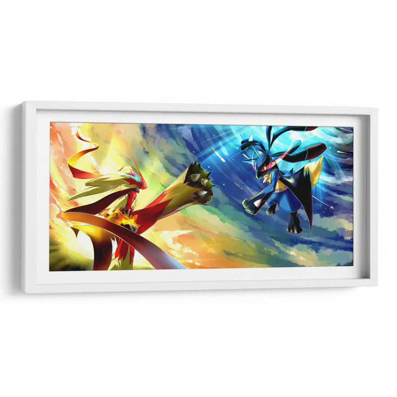 Blaziken vs. Lucario | Cuadro decorativo de Canvas Lab