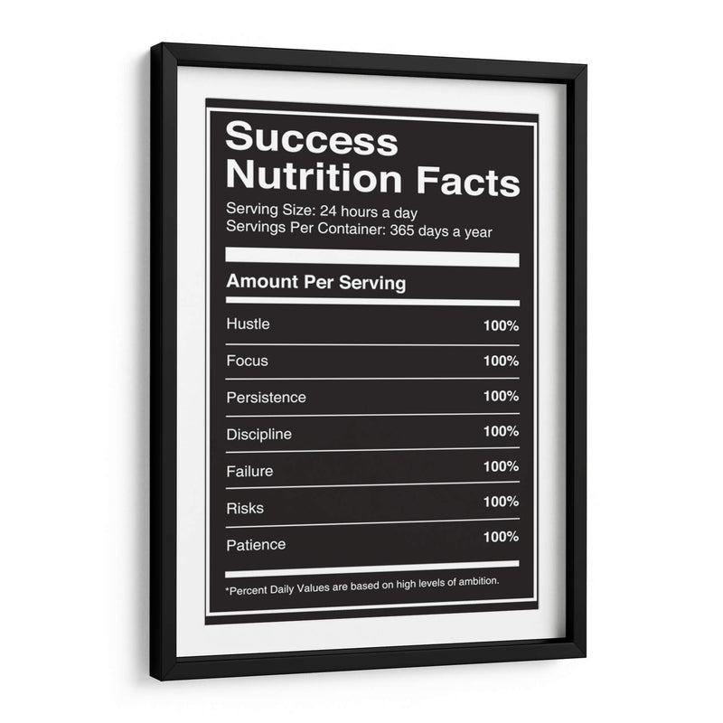 Success Nutrition Facts | Cuadro decorativo de Canvas Lab