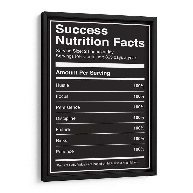 Success Nutrition Facts | Cuadro decorativo de Canvas Lab