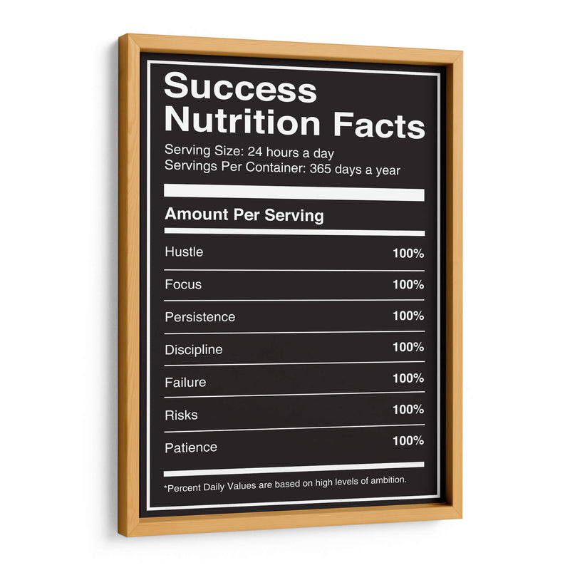 Success Nutrition Facts | Cuadro decorativo de Canvas Lab