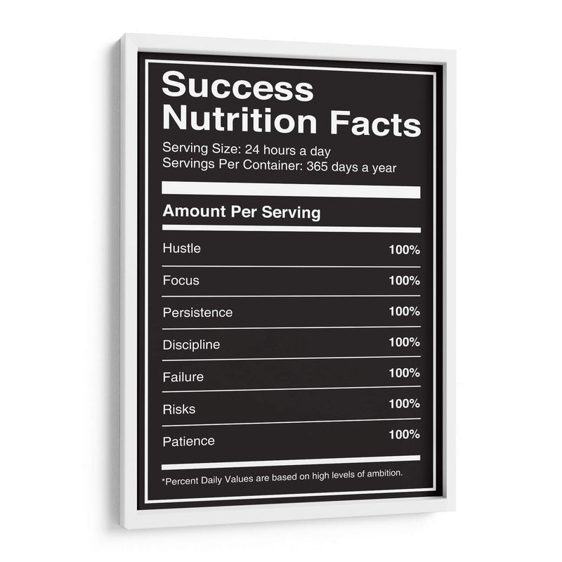 Success Nutrition Facts | Cuadro decorativo de Canvas Lab