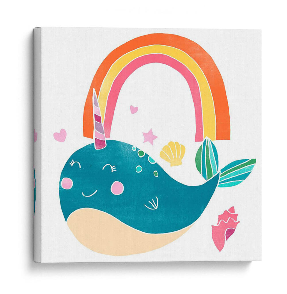 Felices Narwals I - June Erica Vess | Cuadro decorativo de Canvas Lab