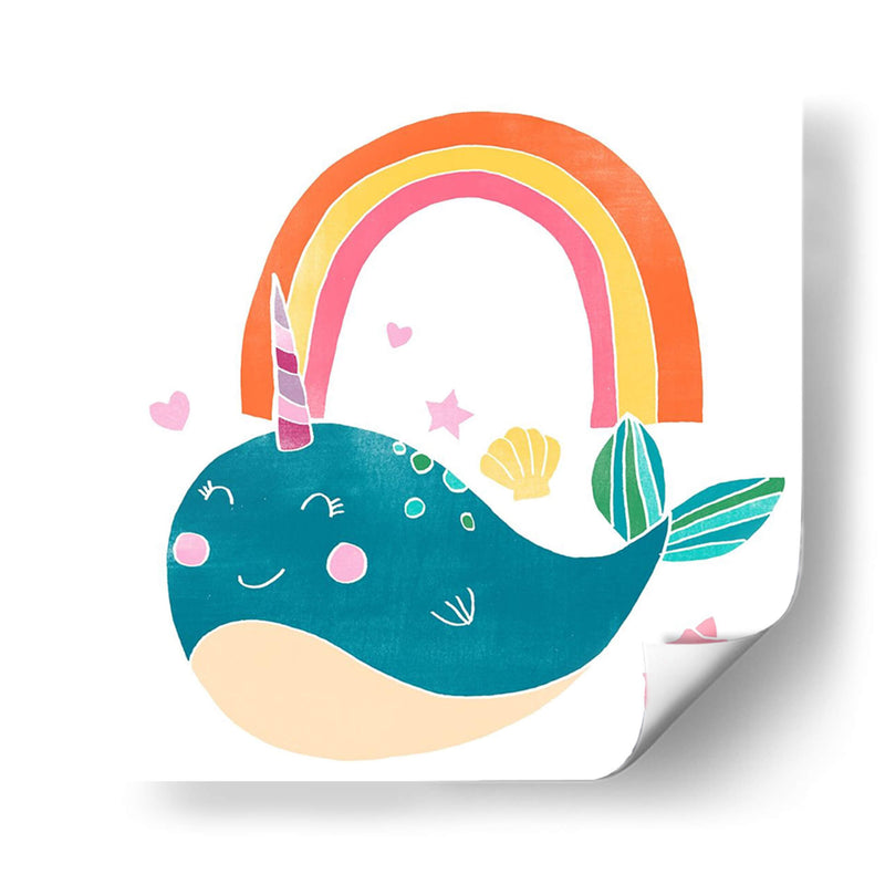 Felices Narwals I - June Erica Vess | Cuadro decorativo de Canvas Lab