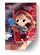 Ilustración de Hermione con libros | Cuadro decorativo de Canvas Lab