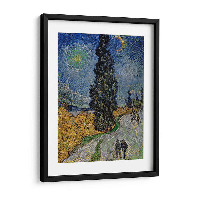 Camino con ciprés bajo el cielo estrellado - Vincent Van Gogh | Cuadro decorativo de Canvas Lab