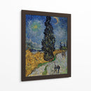 Camino con ciprés bajo el cielo estrellado - Vincent Van Gogh | Cuadro decorativo de Canvas Lab