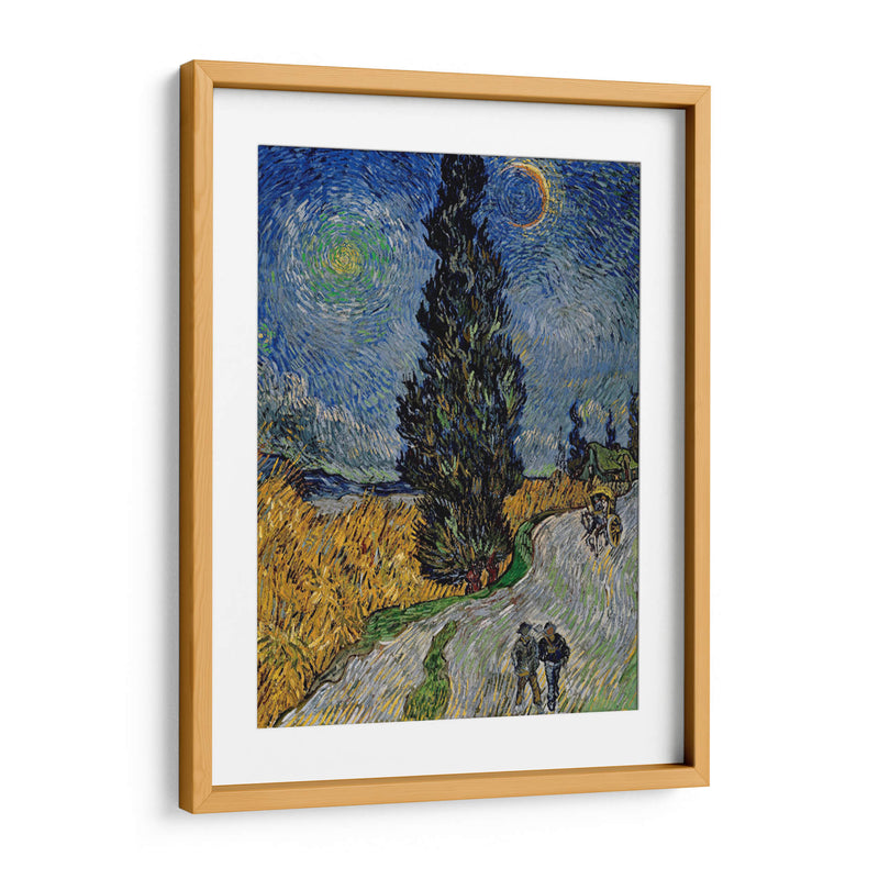 Camino con ciprés bajo el cielo estrellado - Vincent Van Gogh | Cuadro decorativo de Canvas Lab