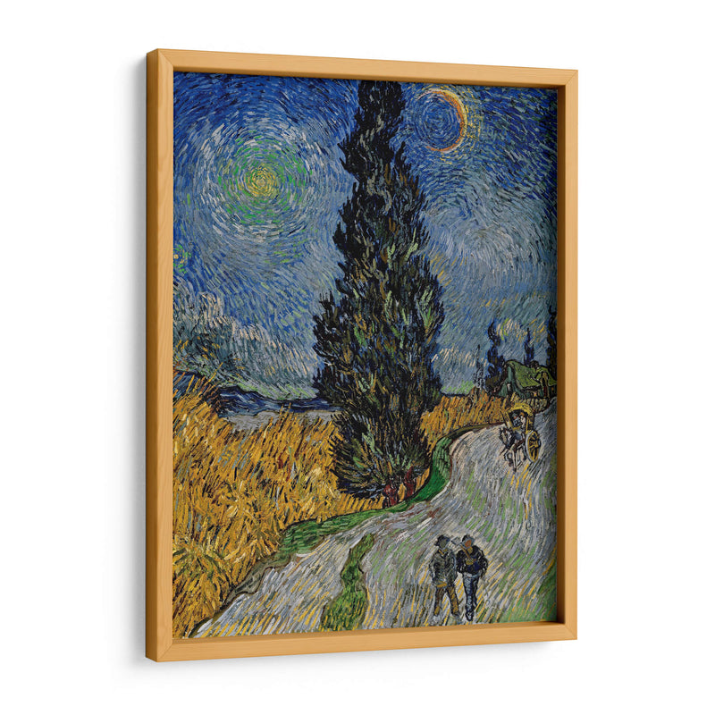 Camino con ciprés bajo el cielo estrellado - Vincent Van Gogh | Cuadro decorativo de Canvas Lab