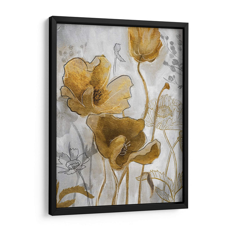 Flowerfield De Oro Y Plata I - Studio W | Cuadro decorativo de Canvas Lab