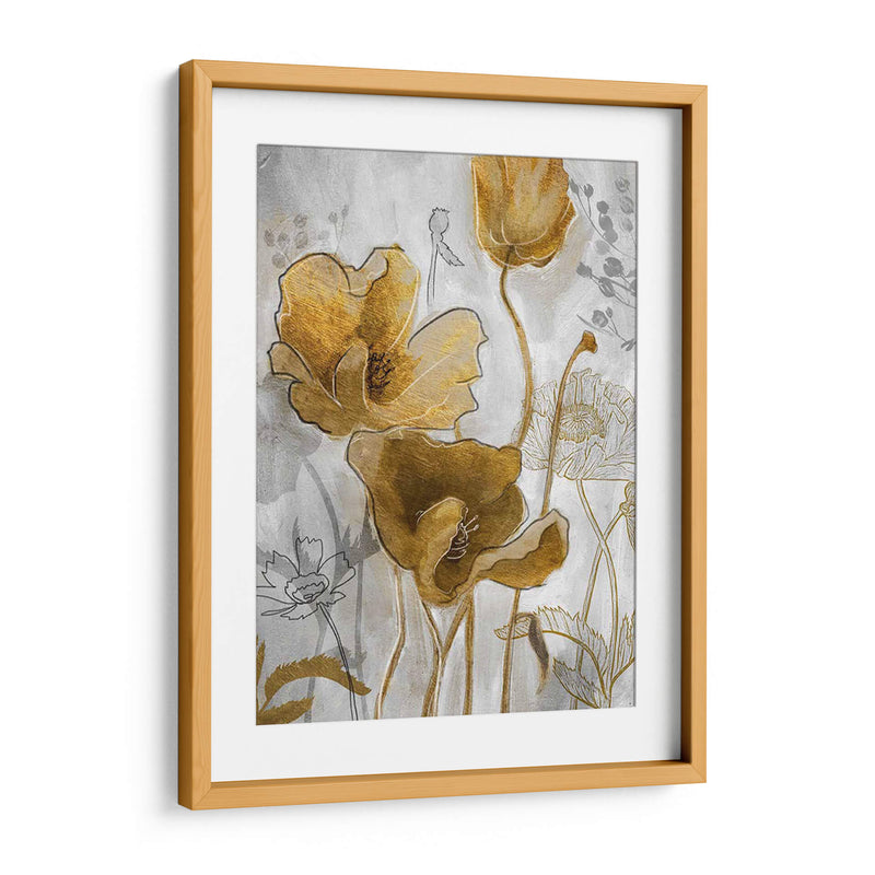 Flowerfield De Oro Y Plata I - Studio W | Cuadro decorativo de Canvas Lab