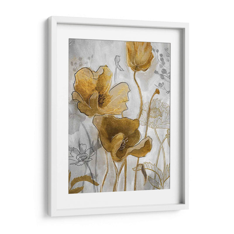 Flowerfield De Oro Y Plata I - Studio W | Cuadro decorativo de Canvas Lab