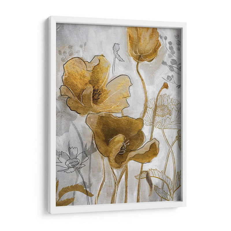 Flowerfield De Oro Y Plata I - Studio W | Cuadro decorativo de Canvas Lab