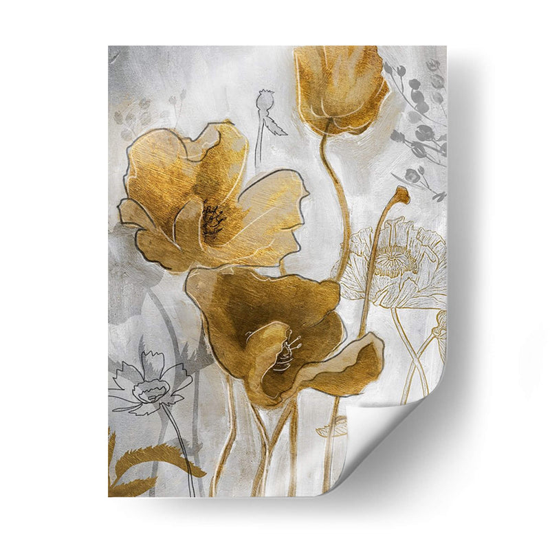 Flowerfield De Oro Y Plata I - Studio W | Cuadro decorativo de Canvas Lab