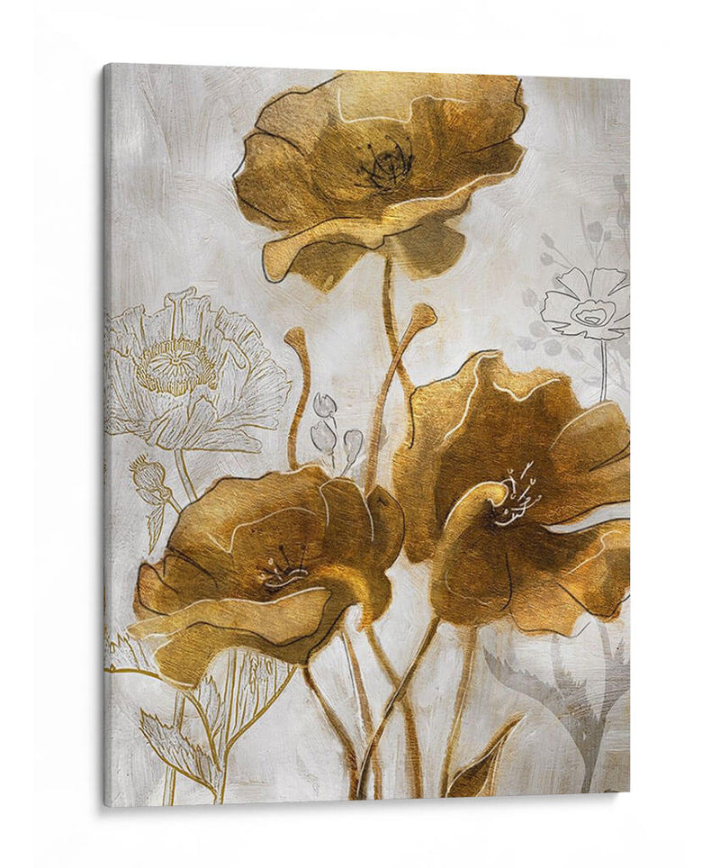 Flowerfield De Oro Y Plata Ii - Studio W | Cuadro decorativo de Canvas Lab