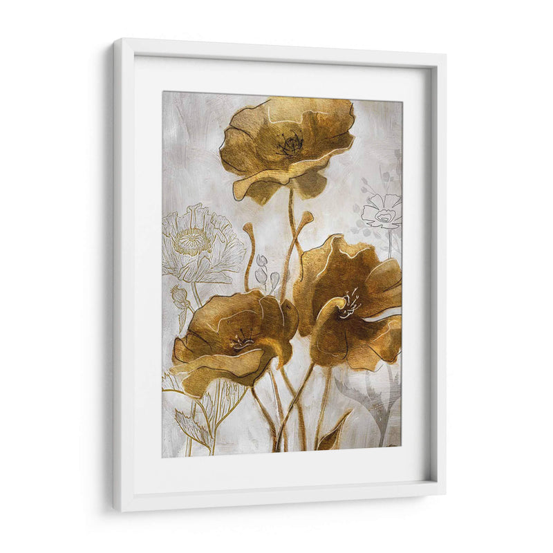 Flowerfield De Oro Y Plata Ii - Studio W | Cuadro decorativo de Canvas Lab