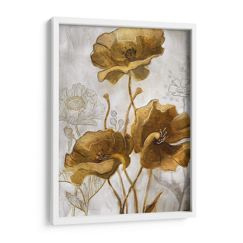 Flowerfield De Oro Y Plata Ii - Studio W | Cuadro decorativo de Canvas Lab