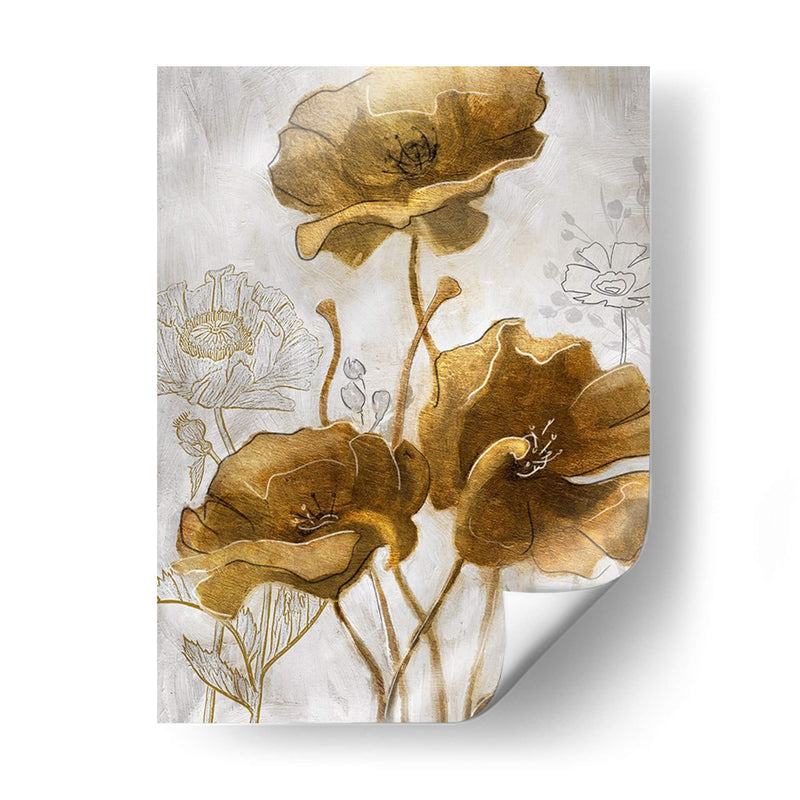 Flowerfield De Oro Y Plata Ii - Studio W | Cuadro decorativo de Canvas Lab