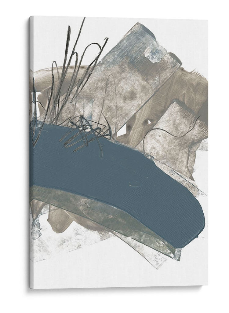 Swipe Azul Y Gris Iii - Jennifer Goldberger | Cuadro decorativo de Canvas Lab
