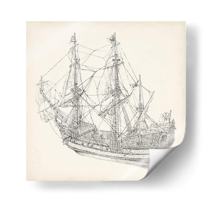 Boceto De Barco Antiguo I - Kathryn Phillips | Cuadro decorativo de Canvas Lab