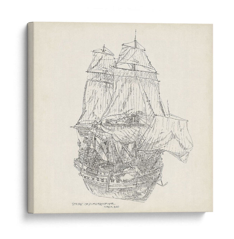 Boceto De Barco Antiguo V - Kathryn Phillips | Cuadro decorativo de Canvas Lab