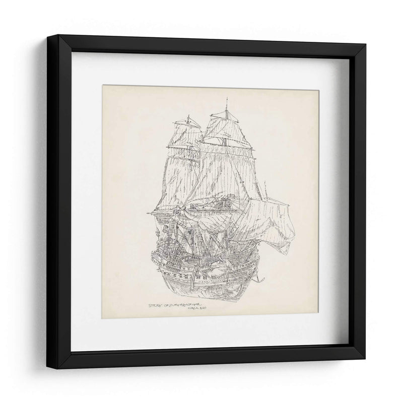 Boceto De Barco Antiguo V - Kathryn Phillips | Cuadro decorativo de Canvas Lab