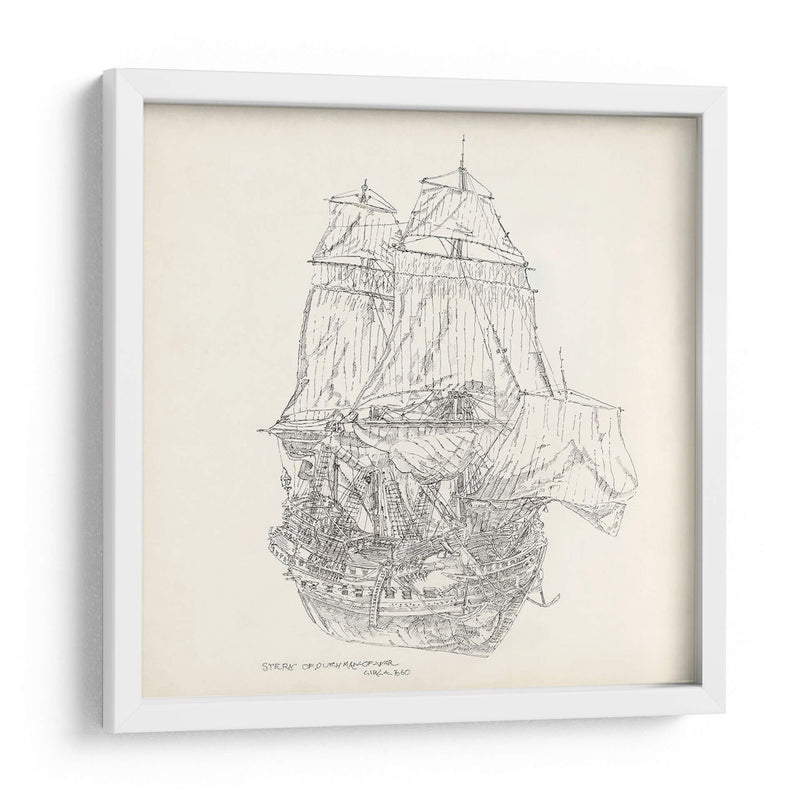 Boceto De Barco Antiguo V - Kathryn Phillips | Cuadro decorativo de Canvas Lab