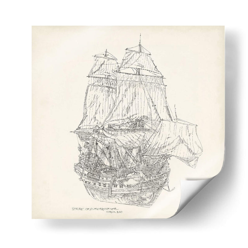 Boceto De Barco Antiguo V - Kathryn Phillips | Cuadro decorativo de Canvas Lab