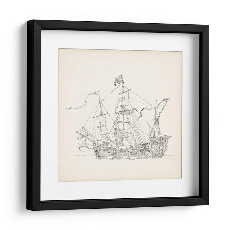 Boceto De Barco Antiguo Vi - Kathryn Phillips | Cuadro decorativo de Canvas Lab