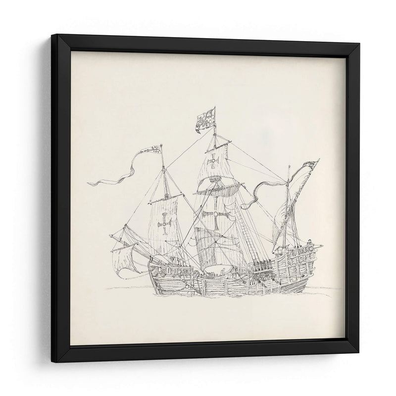 Boceto De Barco Antiguo Vi - Kathryn Phillips | Cuadro decorativo de Canvas Lab