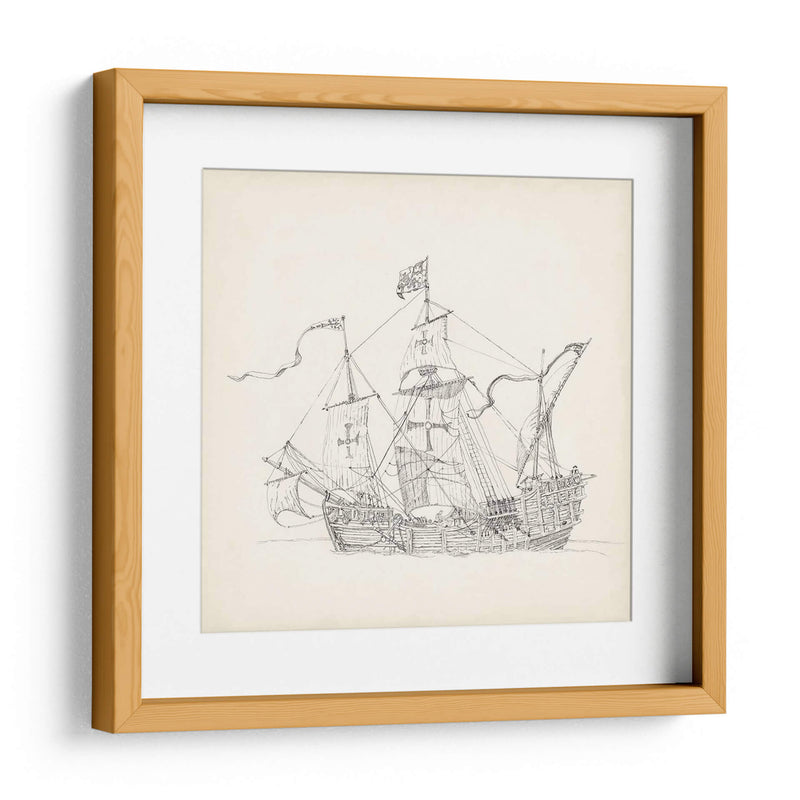 Boceto De Barco Antiguo Vi - Kathryn Phillips | Cuadro decorativo de Canvas Lab