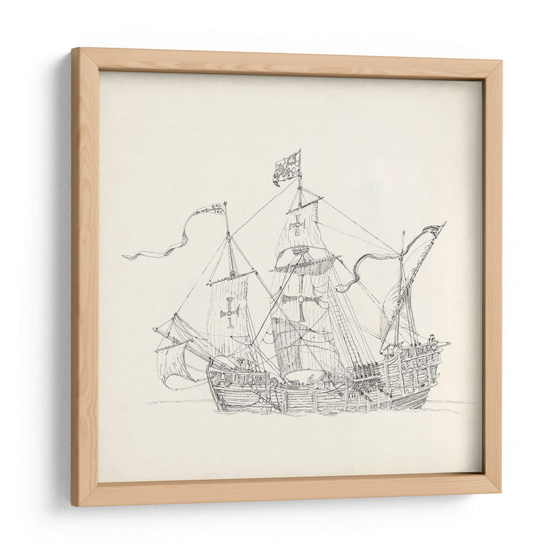 Boceto De Barco Antiguo Vi - Kathryn Phillips | Cuadro decorativo de Canvas Lab